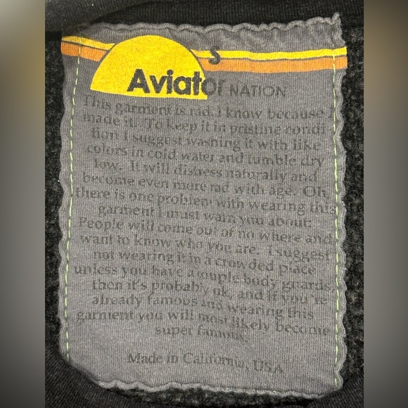 Aviator Nation Rainbow Stripe 6 Heather Gray Crewneck Sweatshirt Unisex Small - Picture 6 of 7